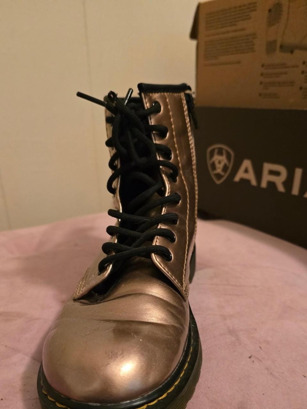 Dr. Martens Metallic Bronze Lace-Up Women's Boot